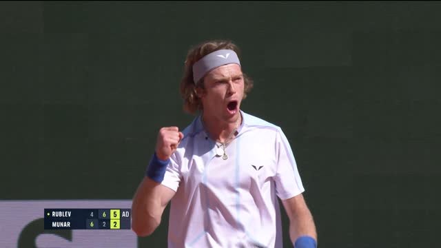 Monte Carlo - Rublev renverse Munar et rallie les 8es en premier