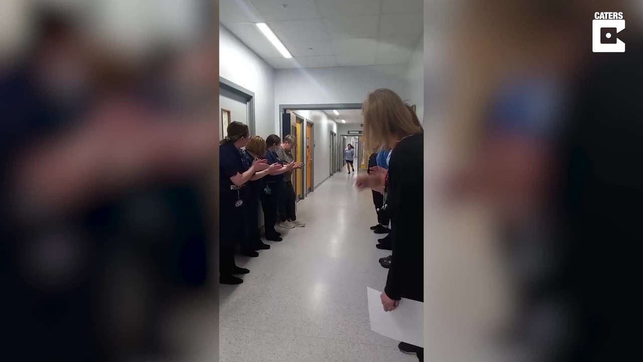 Brave girl, aged four, rings bell after ending three years of cancer treatment