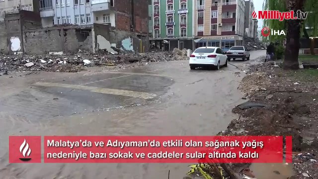 Malatya ve Adıyaman'da şiddetli sağanak yağış! Sokaklar göle döndü