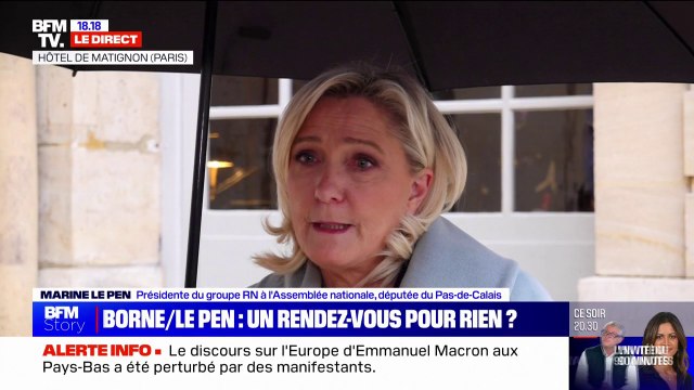 Maintien de l'ordre en manifestation: Marine Le Pen affirme avoir alerté Élisabeth Borne sur l' échec flagrant du gouvernement