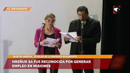 Download Video: 23° Aniversario de Misiones Online | Hreñuk SA fue distinguida por su “Aporte a la Generación de Empleo en Misiones”