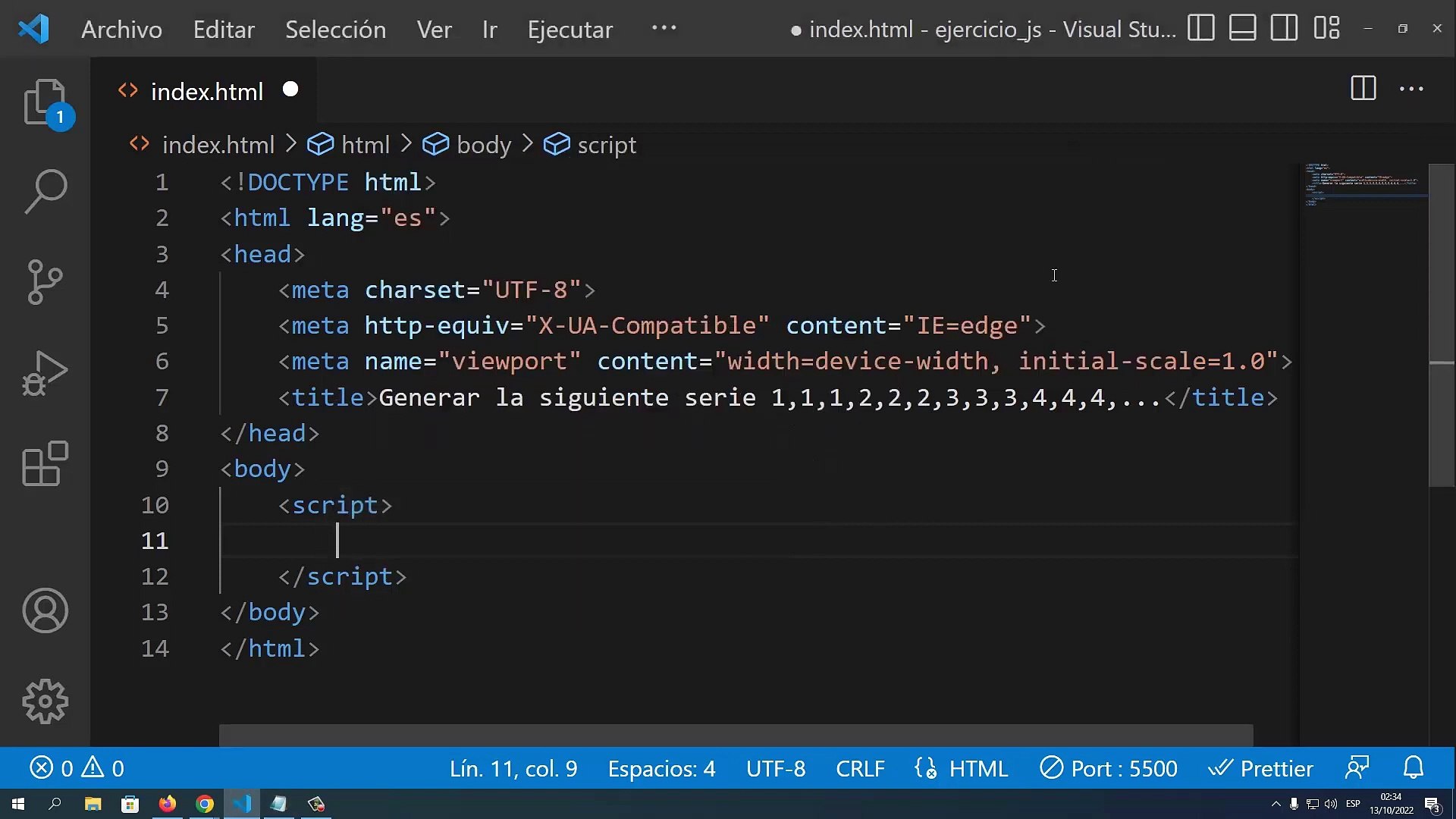 Generar la siguiente serie 1,1,1,2,2,2,3,3,3,4,4,4,... en JavaScript