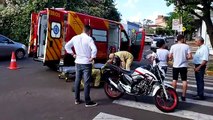 Motociclista sofre ferimentos após colisão no cruzamento das ruas Aricanduva e Dr. Camargo