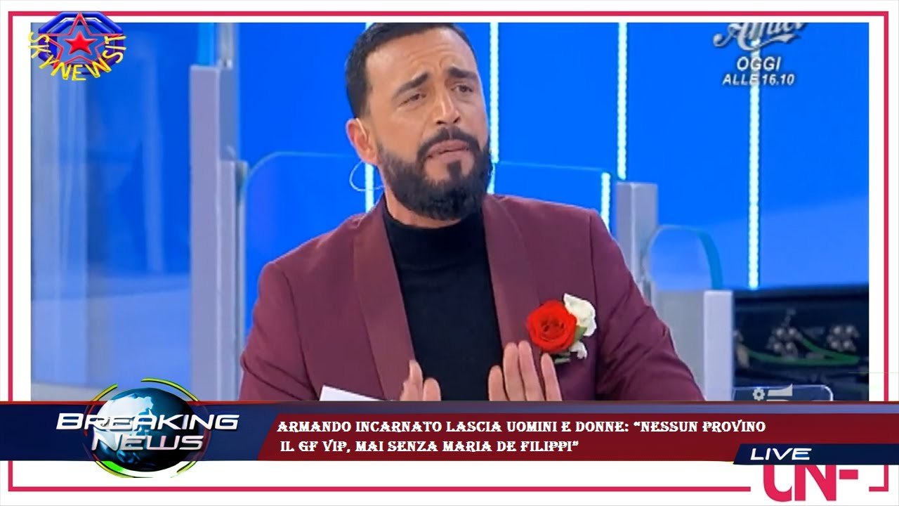 Armando Incarnato lascia Uomini e Donne: “Nessun provino  il GF Vip, mai senza Maria De Filippi”