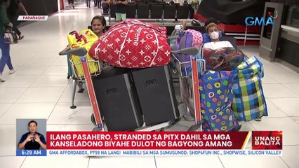 Ilang pasahero, stranded sa PITX dahil sa mga kanseladong biyahe dulot ng bagyong Amang | UB
