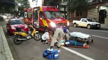 Motociclista sofre fratura em punho após acidente na Rua Castro Alves