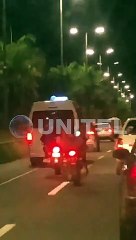 Denuncian conducción temeraria de un motociclista en plena carretera a Warnes