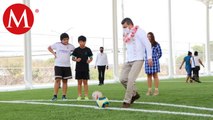Rutilio Escandón inauguró la rehabilitación del espacio multideportivo en Chiapas