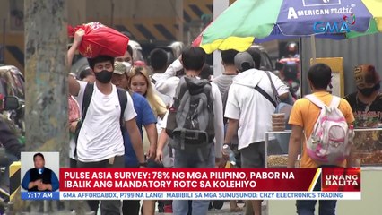 Pulse Asia Survey: 78% ng mga Pilipino, pabor na ibalik ang mandatory ROTC sa kolehiyo | UB