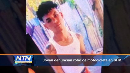Joven denuncian robo de motocicleta en SFM