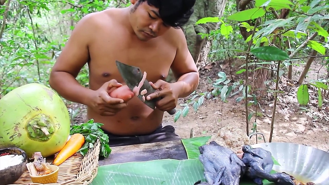 Cooking Black Chicken Jensen Herb Soup Recipe eating so delicious Healthy - Cook Black Chicken Soup