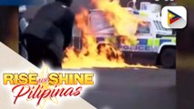 Patrol car sa Northern Ireland, nasunog matapos hagisan ng petrol bombs ng mga demonstrador