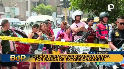 Ate: agentes del UDEX desactivan granada de guerra que era usada por extorsionadores