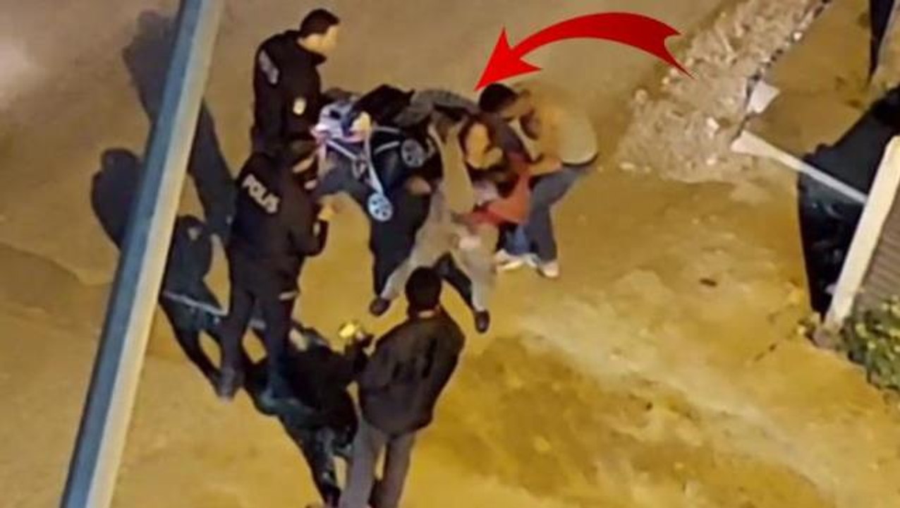 Darbedilen kadın, polis ekipleri kocasını gözaltına almak isteyince ortalığı birbirine kattı