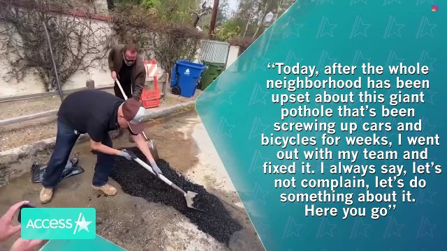 Arnold Schwarzenegger Helps REPAIR POTHOLE In His LA Neighborhood