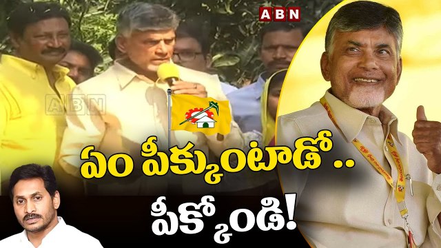 ఏం పీక్కుంటాడో.. పీక్కోండి! __ Chandrababu Mass Warning to Jagan Govt __ ABN Telugu