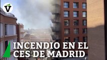 Desalojado el CES en Madrid por un incendio ya extinguido