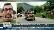 Minga indígena colombiana se moviliza a la capital