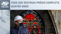 Macron visita local de restauração da Catedral de Notre-Dame quatro anos após incêndio