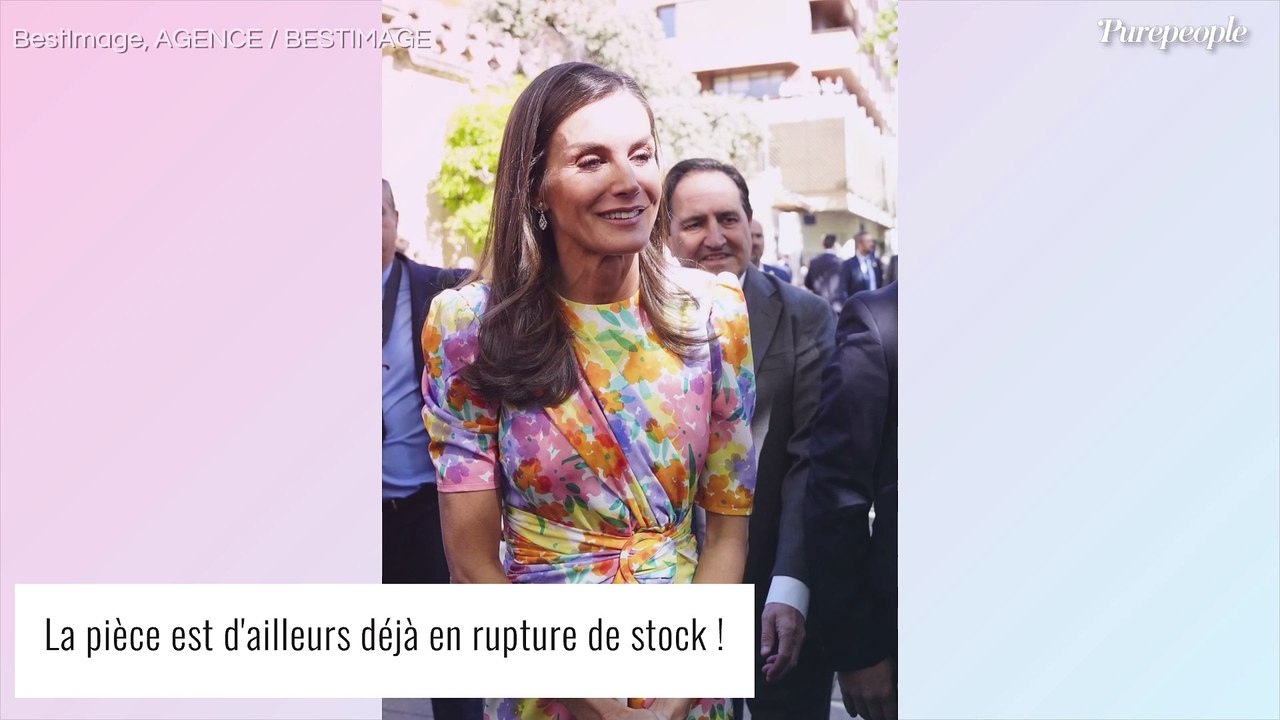 Letizia d'Espagne brille sans se ruiner  : sa robe colorée qui sent bon l'été coûte moins de 100 euros !