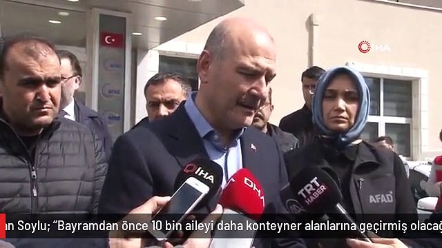 Bakan Soylu: Bayramdan önce 10 bin aileyi daha konteyner alanlarına geçirmiş olacağız