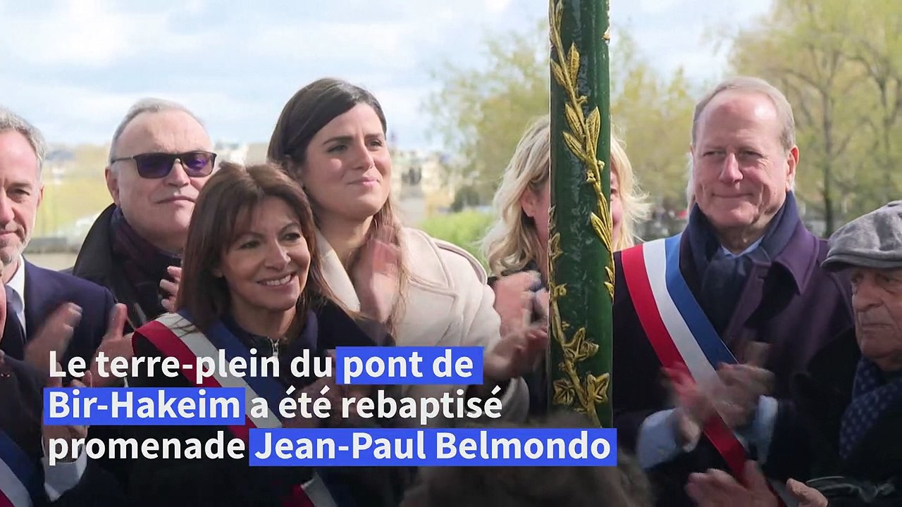 Inauguration à Paris d'une "promenade Jean-Paul Belmondo", près de la tour Eiffel