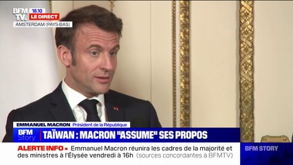 Emmanuel Macron sur Taïwan: "Nous sommes pour le statu quo"