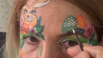 Woman incredibly paints her face for Easter Day *Amazing Time-Lapse*