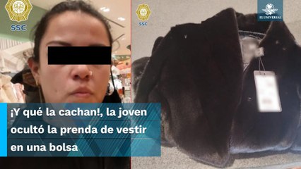 Joven intenta robar abrigo Mink de 79 mil pesos y es descubierta por vendedora de la tienda
