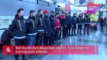 Şişli ilçe Emniyet Müdürlüğü ekiplerinden Türk Kızılay'ına kan bağışı