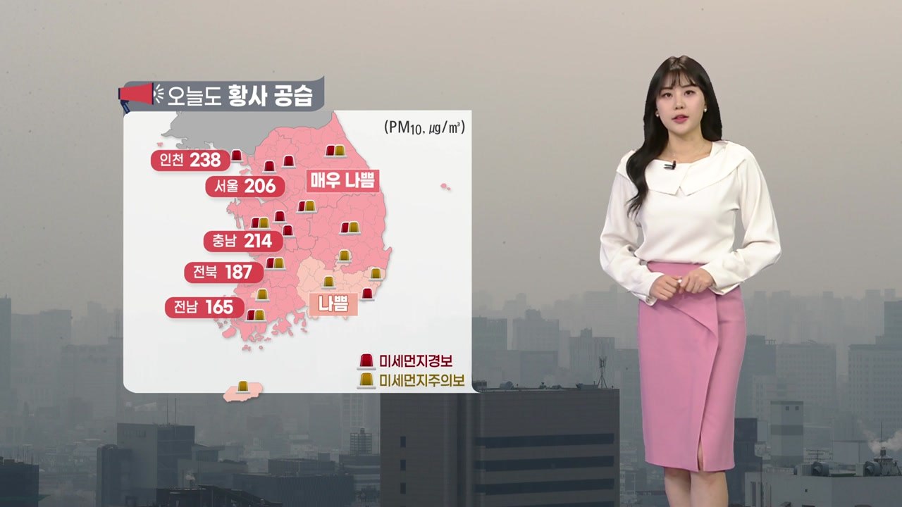 [날씨] 이틀째 황사 공습...전국 대기 질 '매우 나쁨' / YTN