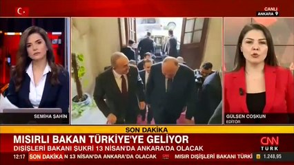 Mısır Dışişleri Bakanı Türkiye'ye geliyor