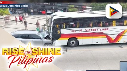 Pagsalpok ng isang SUV sa isang bus sa Castillejos, Zambales, sapul sa CCTV