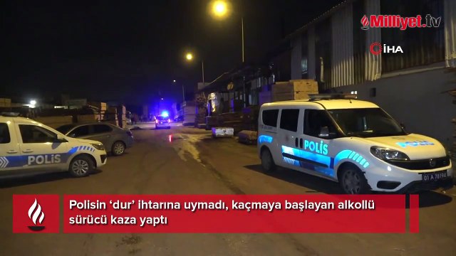 Polisin ‘dur’ ihtarına uymadı, kaçmaya başlayan alkollü sürücü kaza yaptı