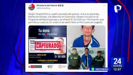 Mininter sobre Sergio Tarache: “en unas horas será traído al Perú”