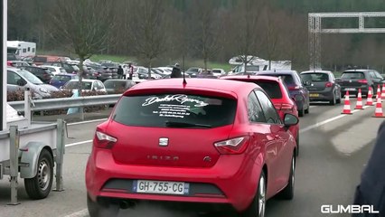 Tuner Cars Leaving Car Meet- Slammed V8 Vantage- BRABUS 800- Widebody Lexus- Skyline R34 GTR