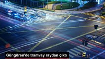 Güngören'de tramvay raydan çıktı. Ekiplerinin çalışması rayda çalışması devam ederken, Güngören ve Bağcılar İstasyonları arasında seferler durdu.