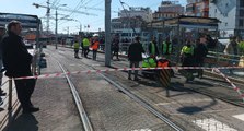 Güngören’de tramvay raydan çıktı