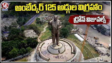 BR.Ambedkar Statue Drone Visuals _ Tank Bund _ Hyderabad _ V6 News (1)