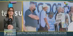 Organizaciones argentinas convocan a movilización contra proscripción hacia la vicepresidenta