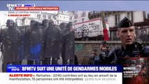 Réforme des retraites: au cœur d'un escadron de gendarmes qui encadre le deuxième cortège parisien