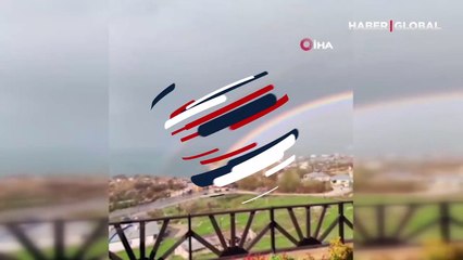 Van'da yağmur sonrası gökkuşağı güzelliği