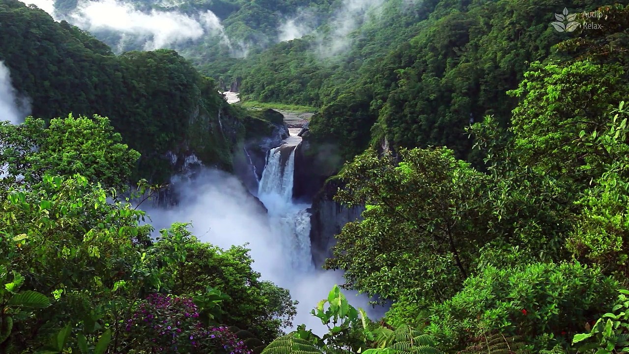 Majestic Waterfall: 1 Hour of Relaxing Mountain Scenery