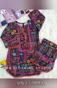 2 piece printed lawn dress designing for Eid+summer 2023 | Trending ideas for 2023 | girls Corner