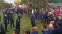 Duros enfrentamientos entre la Policía y mejilloneros en Santiago