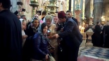 JERUSALEM-EASTERN 2017 00.30 local time, patriarchal entrance to the Church of the Resurrection