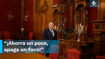 “Me la paso apagando focos”: AMLO dice que ahorra luz en Palacio Nacional