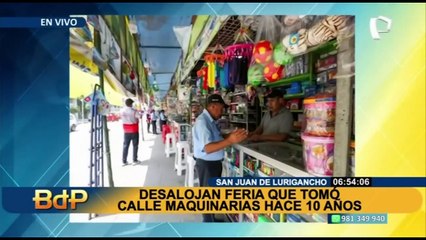 SJL: después de 10 años desalojan feria que tomó calle Maquinarias e invadió los espacios públicos