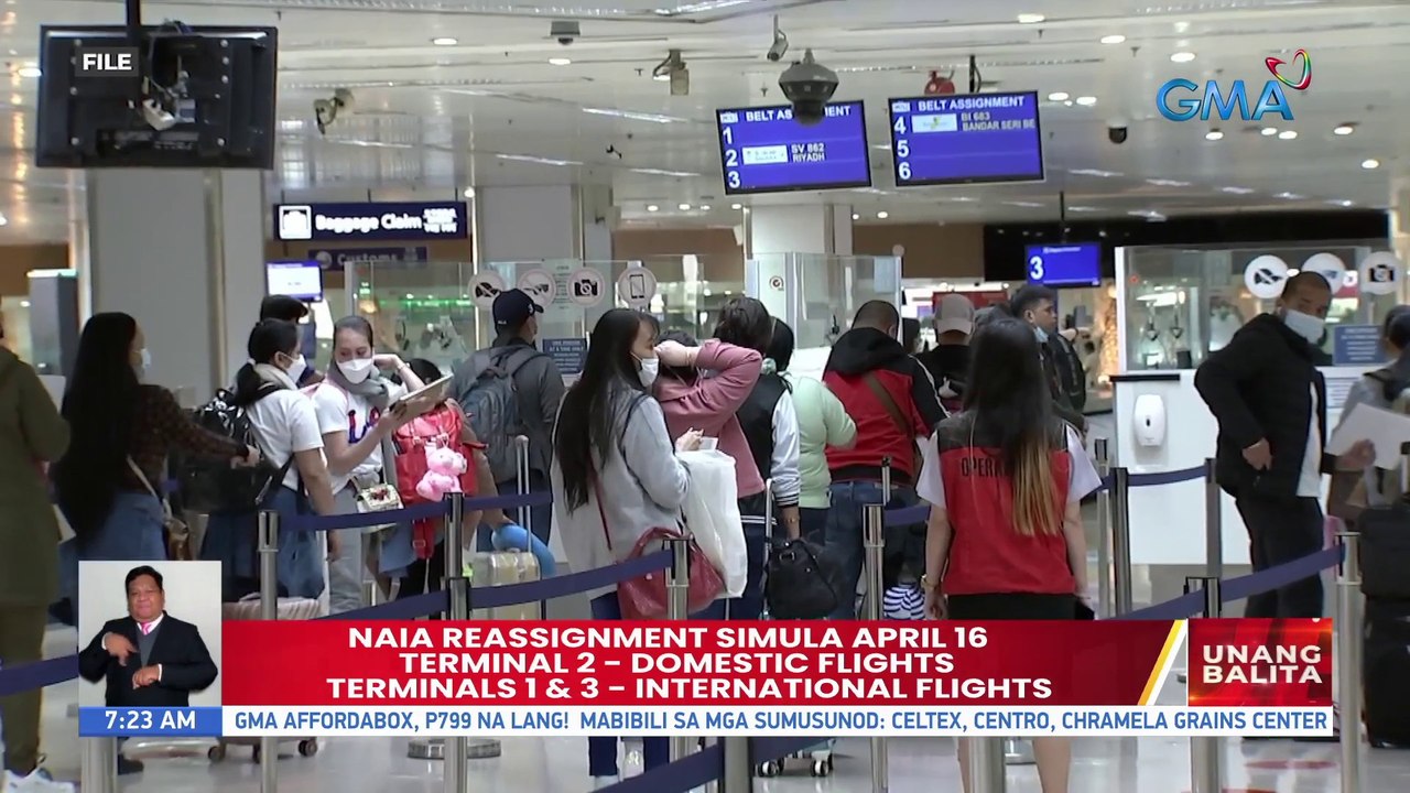 NAIA reassignment simula April 16, Terminal 2 - Domestic Flights, Terminal 1&3 - International Flights | UB