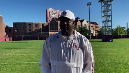 Running backs coach David Johnson talks improvement of the RB room through spring camp.